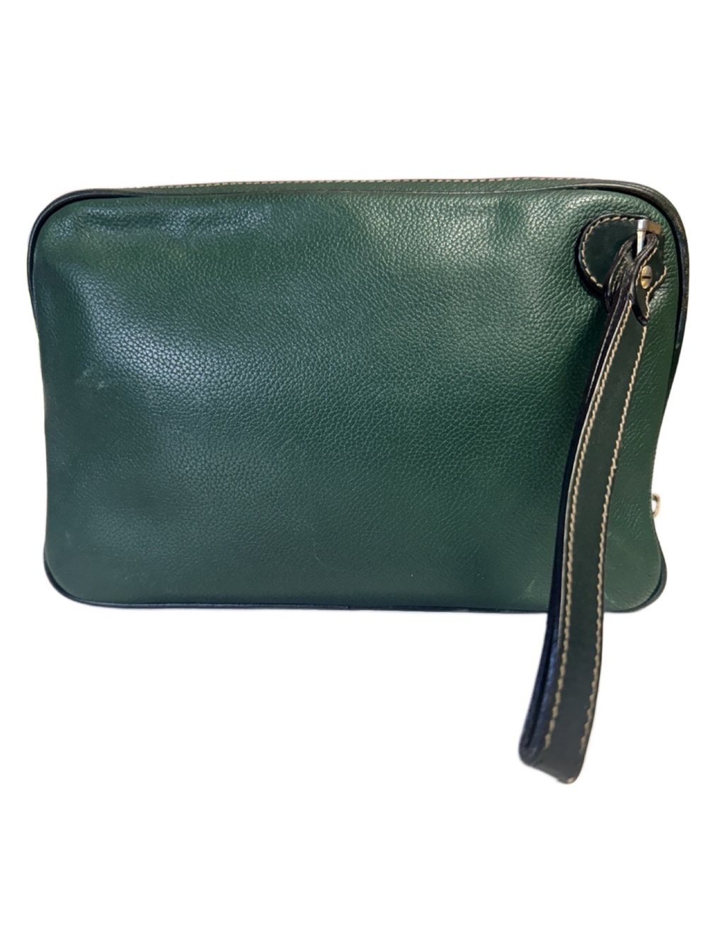 Dunhill Dark Green Leather Clutch Vanity Bag with Matching Wallet - Picture 3 of 15